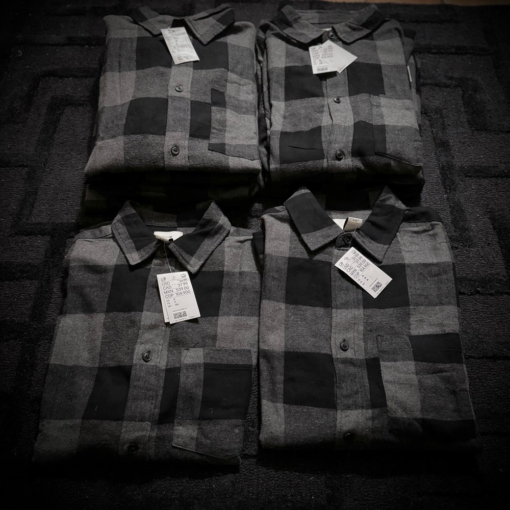 New Men’s Flannel/ Plaid Shirt by H&M